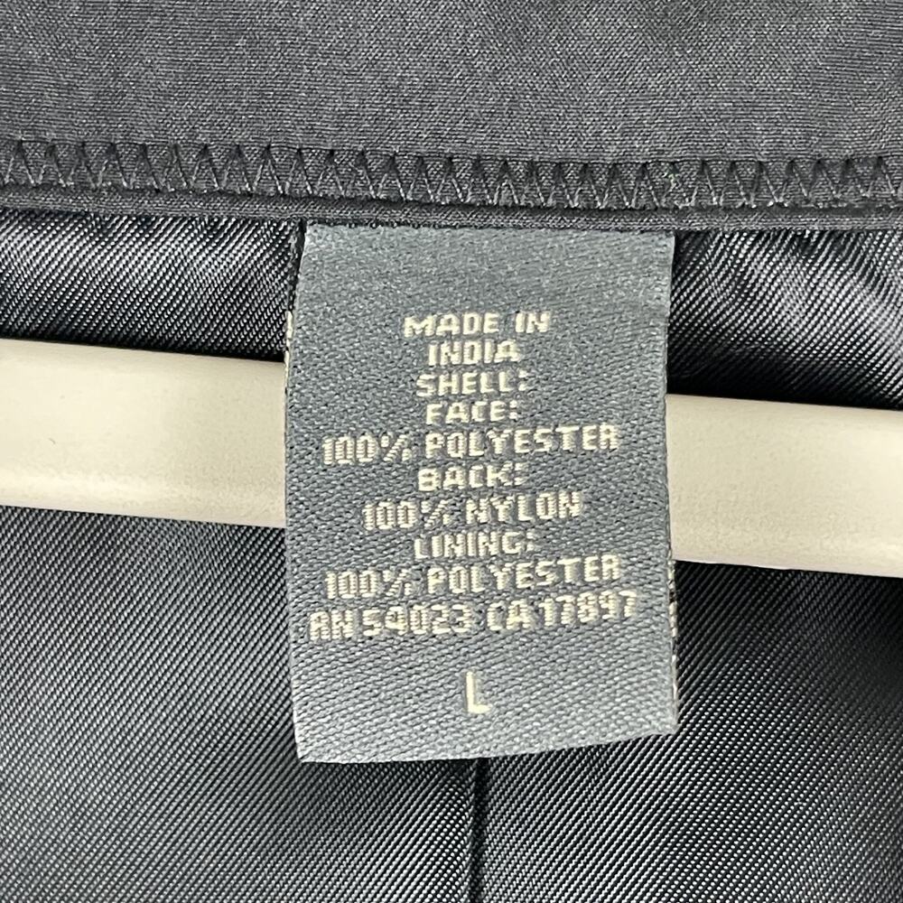 Vintage Banana Republic Factory Trench Coat Mens Large Black Water Resistant - Picture 6 of 16